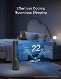 PELONIS 40" Bladeless Tower Fan with Powerful Airflow, Ultra-Quiet DC Motor (22 dB), 6 Speeds, 4 Modes, Remote Control, 7-Hour Timer, 90° Oscillation, Safe Design for Bedroom, Home, Office
