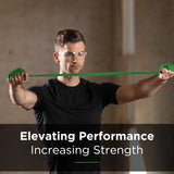 THERABAND Professional Latex Resistance Bands For Rehabilitation, Portable Fitness and Workout, Home Exercise, 5 Foot, Green, Heavy, Level 4, Individual Package THERABAND