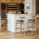 Tribesigns Bar Cabinet, L-Shaped Home Bar Table with Stemware Racks, 4-Tier Corner Bar Unit Liquor Wine Bar Table Reception Desk for Home Pub, White