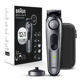 Braun All-in-One Men's Shaving Kit Series 7 7440, 12-in-1 Beard, Face, Nose, Ear Trimmer, Hair Clippers, Body Groomer and Manscaping + Travel Case + Charging Stand