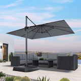 PURPLE LEAF Patio Umbrella 10' x 13' Built for Lasting Comfort Light Grey
