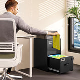 BYNSOE 2 Drawer File Cabinet with Lock Vertical Filing Storage Cabinet Office Home Steel Vertical File Cabinets for Letter Size File Cabinet Locked,Assembly Required