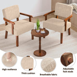 FAGAGA Accent Chairs Set of 2, 2 Solid Wood Armchairs with Side Table