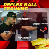 Boxing Reflex Ball for Adults and Kids - React Reflex Balls on String with Headband, Carry Bag and Hand Wraps - Improve Hand Eye Coordination, Punching Speed, Fight Reaction BOXERPOINT