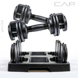 CAP Barbell 12.5 lb Pair ADJUSTABELL Adjustable Dumbbell with Contoured Full Rotation Handle, Honeycomb Design, Black CAP Barbell