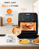 Nuwave Brio 15.5Qt Air Fryer Toaster Oven & Rotisserie Kit, 2024 New Advanced Turbo Convection Tech, 4 Rack