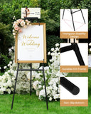 53.9" Black Easel Stand for Sign, Display Easel for Wedding Sign, Painting