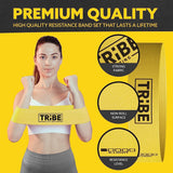 Tribe Lifting Fabric Resistance Bands for Glutes & Legs | 5 Fabric Workout Bands Set | Thick Booty Bands for Squats, Lunges, Hip Training, Physical Therapy & Home