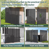 Privacy Screen Set of 2, Freestanding Privacy Panel with Stand, 72" H×47" W HDPE Decorative Privacy Panels