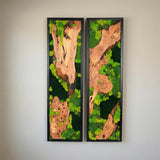 Handmade Preserved Moss Wall Art with Solid Cedar Wood Frame, 100% Real Moss Wall Decor, Maintenance-Free Greenery Art for Modern Office & Home, Unique Vertical Nature Art Gift 1 Piece, 24" x 70"