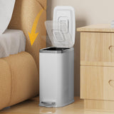 Stainless Steel Bathroom Trash Can with Lid Soft Close,1.6 Gallon Slim Garbage can