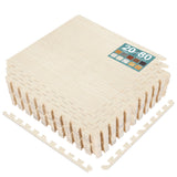 Sorbus 80 Sq. Ft. Wood Grain Floor Tiles Foam Mat EVA Interlocking Mats Tile 3/8-Inch Thick Flooring Wood Puzzle Exercise Mats w/Borders - Home Playroom Basement, Apartment, Trade Show, Baby, Dance