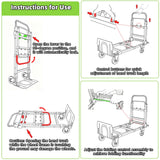 3 in 1 Folding Hand Truck, 600Lbs Capacity, Heavy Duty Collapsible Cart with Retractable Handle and 4 Rubber Wheels