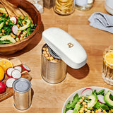 Hands-Free Automatic Battery Powered Electric Can Opener White Icing One Touch Smooth Edge Kitchen Opener Portable Easy Open for Seniors Arthritis Home