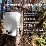 GASLAND Professional G10 Outdoor Propane Tankless Water Heater, 68,000 BTU, 10L Ultra Slim Portable Camping Propane Shower for Off Grid, Adjustable Temperture, Overheating Protection