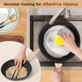 13 Pcs Pots and Pans Set, Nonstick Cookware Sets Black Granite Induction Cookware, Non-toxic Healthy Non stick Kitchen Cooking Set
