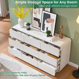 Standifurno White Dressers of 9 Drawers, Chest Dresser with Deep Drawers, Modern Dresser Closet for Bedroom, Curved Drawer with Large Storage, 57’’ Wide.