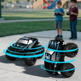 Ufilni 1:24 Waterproof Monster Truck Toys RC Cars: Amphibious Remote Control Car Trucks 4WD All Terrain Off-Road Pickup Toy for 6 7 8 9 10 11 12 Year Old Boys Girls Kids Gifts Presents Blue