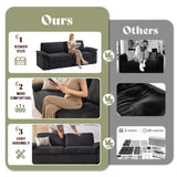 FORTEVA 78in Loveseat Sofa, Cloud Couch for Living Room, Black