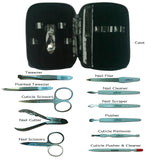 Professional 11-Piece Stainless Steel Manicure and Pedicure Care Tool Kit – Made with German Quality heavy-duty stainless steel and rust-free. Grooming gift set for Women & Men