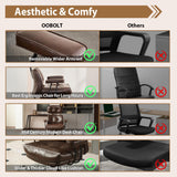 Ergonomic Office Chair Faux Leather Swivel Desk Chair for Home Office,Coffee