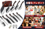 DRGSKL Serbian Chef Knife Set - 10 PCS Hand Forged Butcher Knife Set with Bag - High Carbon Steel Kitchen Knives - Meat Cleaver Viking Boning Knives for Brisket Trimming - Gifts for Mom