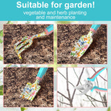 6 Pcs Garden Tool Set, Gardening Hand Tools Aluminum Alloy Starter Kit with Garden Bag (Flower Pattern)