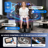 4D Massage Chair Full Body with Space Walk & Ankle Stretch, 2026 Zero Gravity 55“ SL-Track Shiatsu Massage Chair Recliner, Electric Calfrest Extension & Foot Rollers, AI Voice Control S002 Black