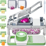 All-in-1 Vegetable Chopper with 8 Blades - Mandoline Slicer - Pro Food Chopper with Container Moeuonb