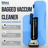 12" Commercial Vacuum Cleaner with Shake Out Bag, XL Vac for Carpets & Hard Floors, Lightweight with Chrome Hood, Automatic Height Adjustment & High-Speed Brush Roll