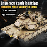 BESTYMXY RC Tanks US M1A2 Abrams Army Tank, HengLong 1:16 2.4ghz Remote Control Tank Vehicles with Sound & Light for Ages 14+