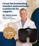 Everlasting Comfort Doctor Recommended Memory Foam Seat Cushion for Office Chairs & Car - Ergonomic Office Desk Accessories - Cushions for Tailbone Pain Relief, Sciatica (Black Airflow Lumbar, Large)