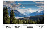 AWOL VISION, 120' Fixed Frame, Serriform ALR Projector Screen, 80% Picture Quality Improved, 95% Ceiling Light Rejecting, Cinematic Screen, Ultra Short Throw, 170° Viewing Angle