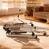 Water Rowing Machine, Hydraulic Rower with LCD Monitor, Adjustable Seated Row Machine Resistance up to 110LBS & Large Cushioned Seat, 265LBS Quiet Rowing Machines for Home Use (Black)
