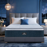 Lomeluous King Mattress, 14”King Size Mattress with 3” Pressure Relief Layer and Coils System for Back Pain Relief & Proper Spinal Support,Cooling Upgrade Medium Firm