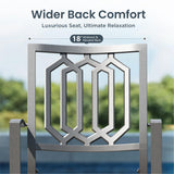 PHI VILLA Patio Dining Set, 4 Stackable Chairs& Square Metal Table