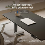 Desktronic HomePro Standing Desk 54x28 — Made in Europe, Ergonomic Sit Stand Home Office Desk, Electric Height Adjustable