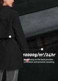 ATLASLAVA Women Rain Jacket Waterproof Raincoat with Hood Breathable Long Windbreaker Trench Coat Black XL