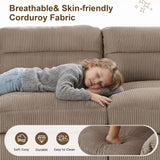 HAOMARKETS Corduroy Sofa Set, Upholstered Armchair