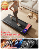 2.5 HP Quiet Under Desk Treadmill with 8% Incline, 265 lbs Capacity – Portable Compact Treadmill for Home Office & Small Spaces, 15" x 35.4" Belt