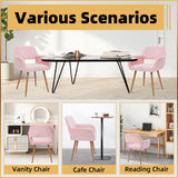 Furry Desk Chair, Comfy Armchair with Faux Fur for Teen Girls, Pink, 2PCS