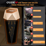 OUDEW Car Trash Can with Lid - 2-Pack, Interior Accessories for Vehicles, Leakproof Garbage Can with 30 Detachable Trash Bags, Multipurpose Organizers