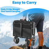 Wagons Carts Foldable - Collapsible Wagon Cart with Wheels Foldable - Utility Folding Wagon Cart for Sports Camping Grocery, Black