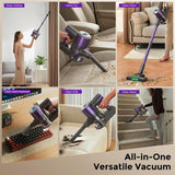 MBTTODF Cordless Vacuum Cleaner,Vacuum Cleaner for Home with Brushless Motor,Lightweight Stick Vacuum with Self-Standing and Touch Screen,Hardwood Floor Vacuum for Pet Hair,Carpets,Tile(Dark Purple)