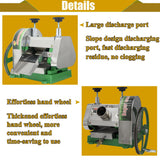 HayWHNKN Manual Sugar Cane Juicer 3 Rollers Sugar Cane Juice Extractor Sugarcane Press Juicer 2.36IN Inlet High Juicing Rate Sugarcane Press Machine with 2 Peeling Knives, 10.6IN Crank Wheel