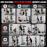 JELENS C21 Power Cage, 2000LBS Multi-Function Power Rack with Independent Dual Pulley System, All-in-One Squat Rack for Cable Crossover, Home Gym Workout Machine (Black, 260LBS Black)