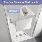 EASYWORC Frameless Pivot Shower Door 30"-32" W x 72" H, Swing Shower Glass Doors with Nano Explosion-Proof Film Tempered Glass 1/4"(6mm) Reversible Installtion, Brushed Nickel Finish