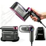 Travel Steamer for Clothes, Portable Handheld Garment Steamer & Steam Iron 2-in-1, 1200W Fast Heat-Up Mini Steamer with LCD Display, Large Ceramic Heat Panel Quick Wrinkle Removal for Home, Hotel