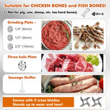 Commercial Electric Meat Grinder 1.5 HP 1100 W All Stainless Steel Meat Bones Mincer | 110V Anatole