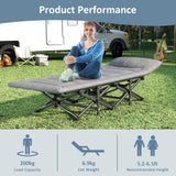 Mopaicot Camping Cot, Folding Cot Bed for Adults with Built-in Mattress and Pillow, Portable Outdoor Sleeping Cot for Camping and Travel, with Carry Bag, Grey, Max Load 450 LBS